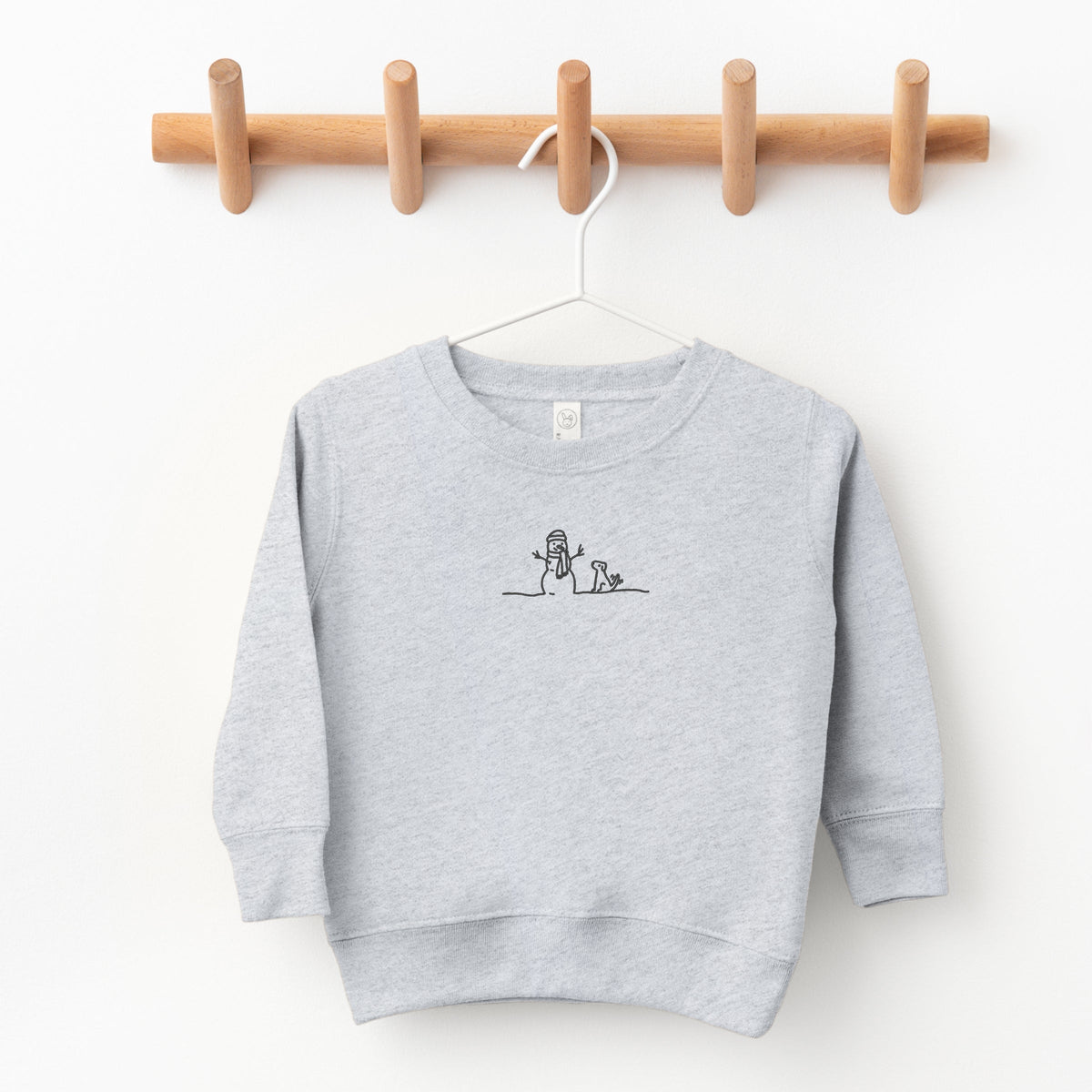 Embroidered Snowman Outline - Toddler Graphic Sweatshirt