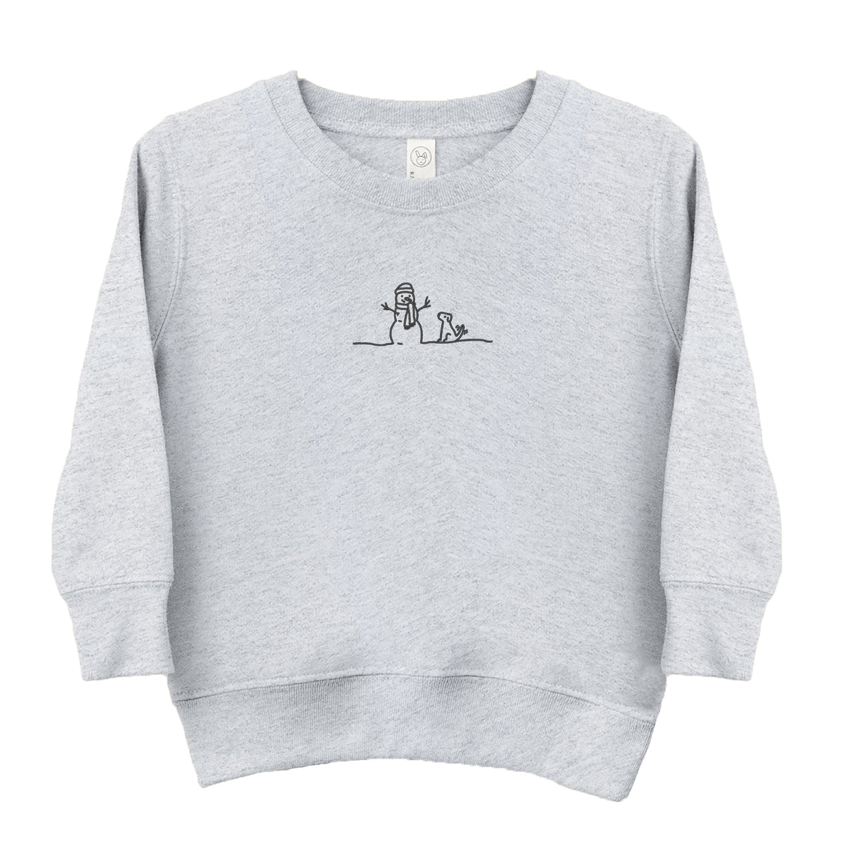 Embroidered Snowman Outline - Toddler Graphic Sweatshirt