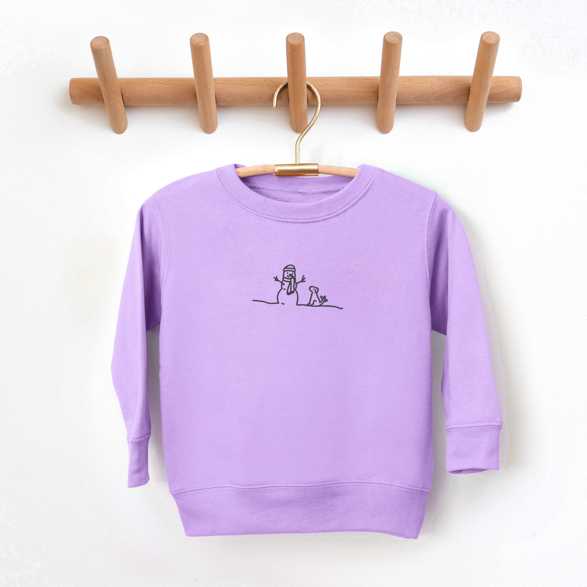 Embroidered Snowman Outline - Toddler Graphic Sweatshirt