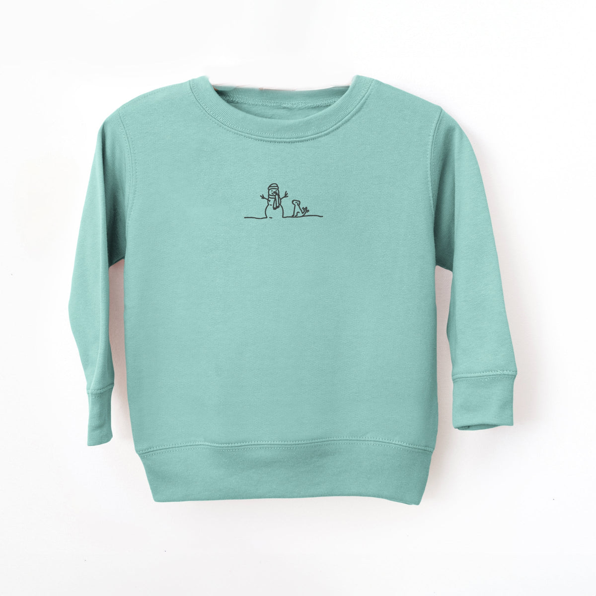 Embroidered Snowman Outline - Toddler Graphic Sweatshirt