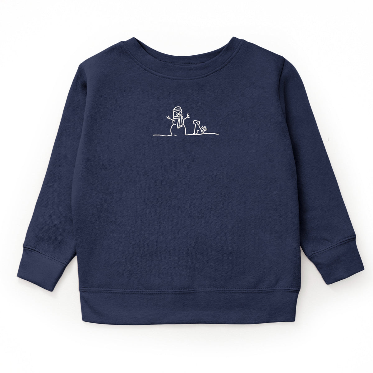 Embroidered Snowman Outline - Youth Graphic Sweatshirt