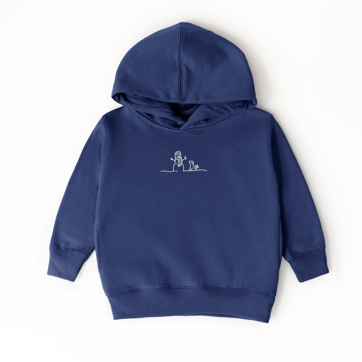 Embroidered Snowman Outline - Toddler Hoodie