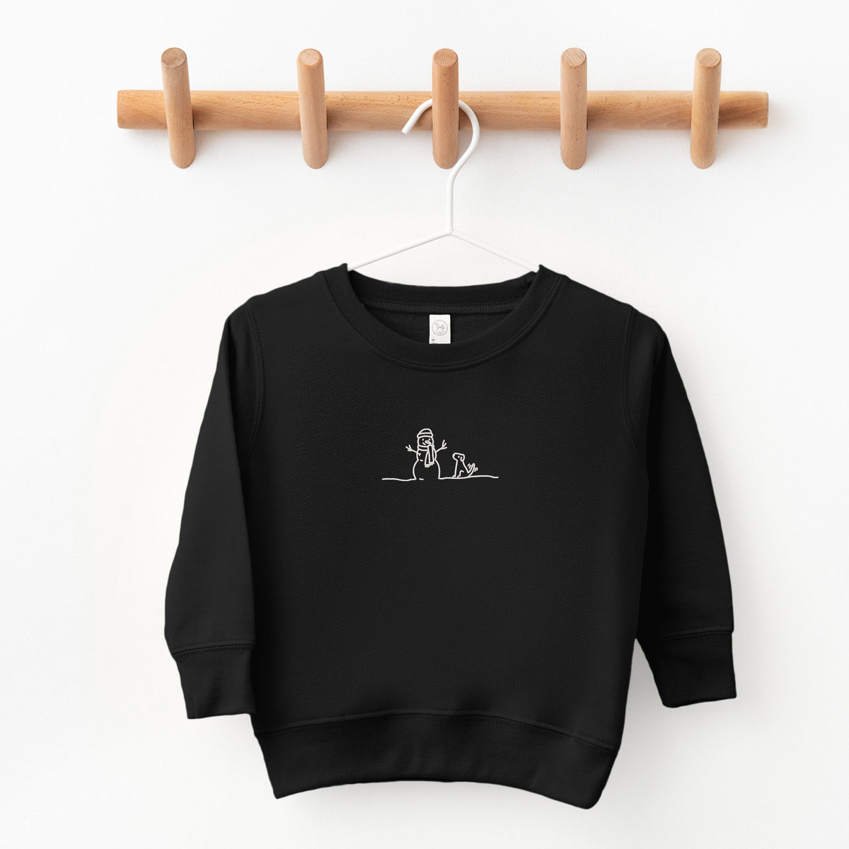 Embroidered Snowman Outline - Toddler Graphic Sweatshirt