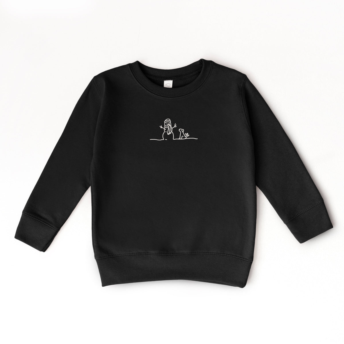 Embroidered Snowman Outline - Toddler Graphic Sweatshirt