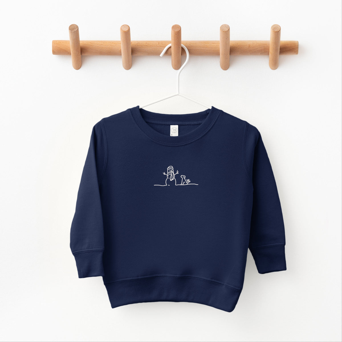 Embroidered Snowman Outline - Toddler Graphic Sweatshirt