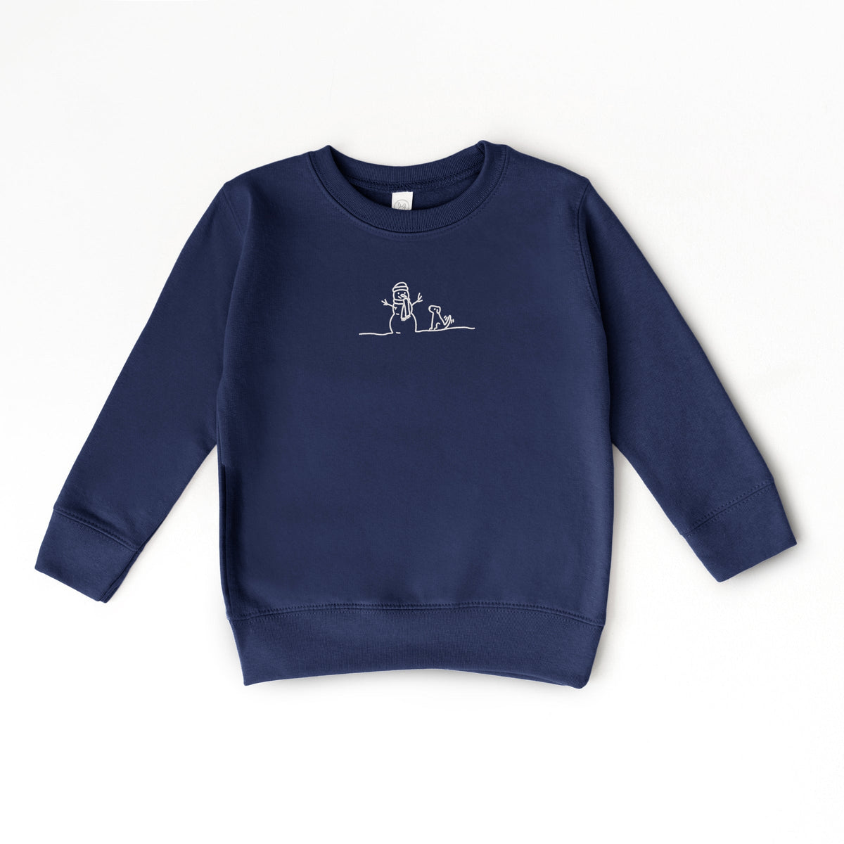 Embroidered Snowman Outline - Toddler Graphic Sweatshirt