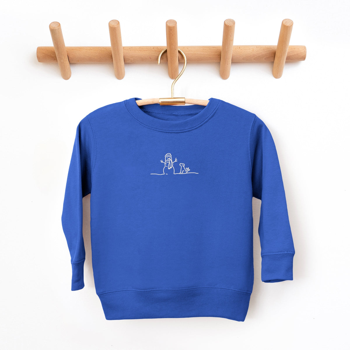 Embroidered Snowman Outline - Toddler Graphic Sweatshirt