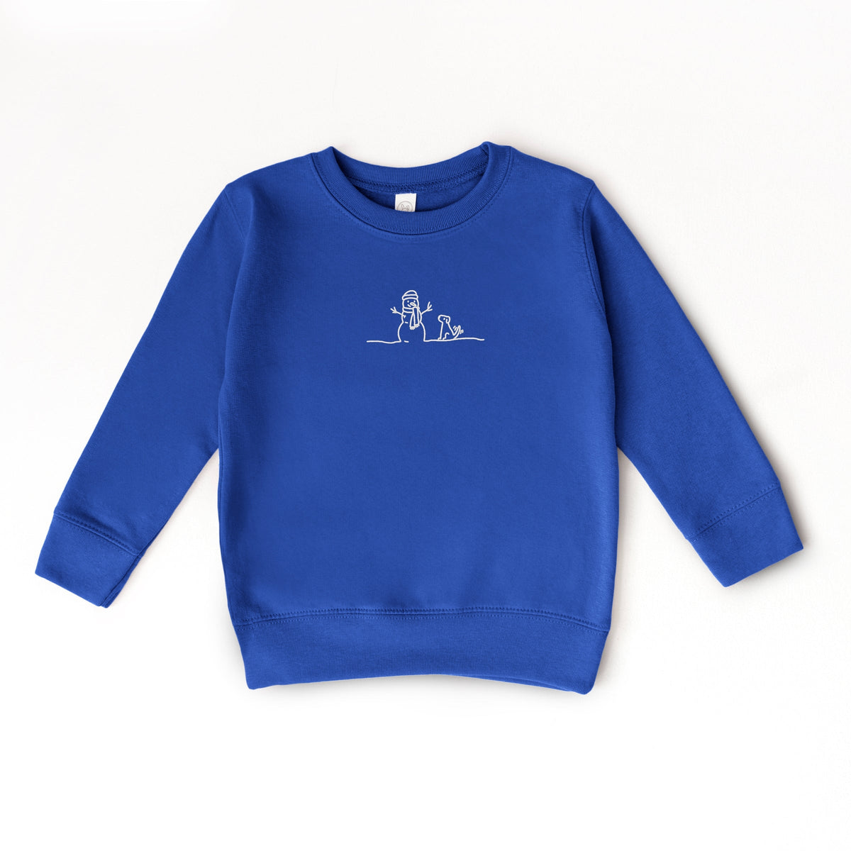 Embroidered Snowman Outline - Toddler Graphic Sweatshirt