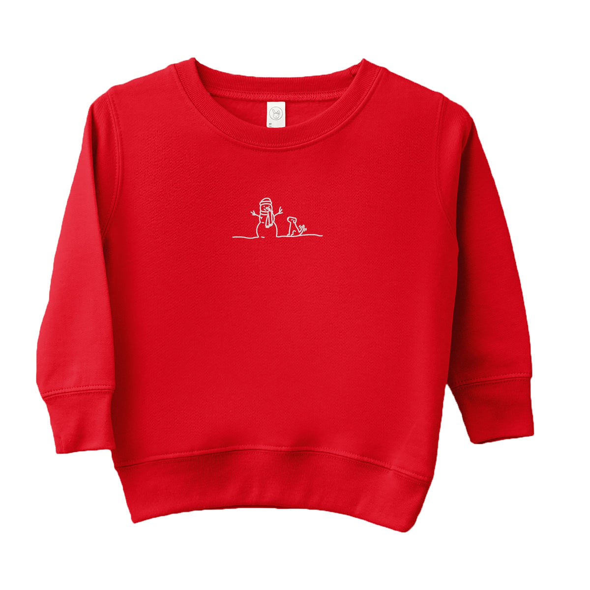 Embroidered Snowman Outline - Toddler Graphic Sweatshirt