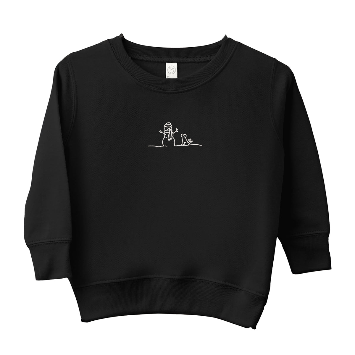 Embroidered Snowman Outline - Toddler Graphic Sweatshirt