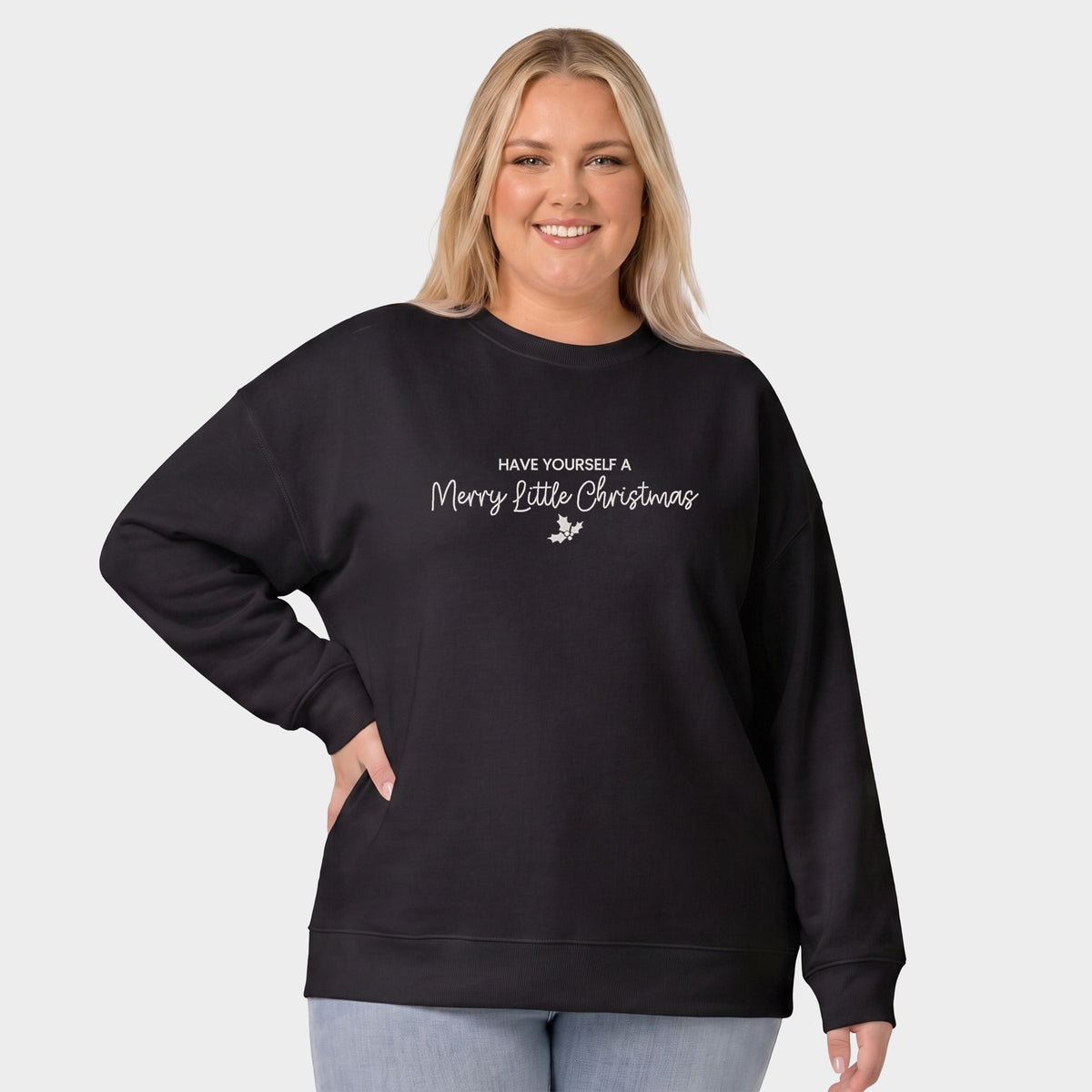 Embroidered Merry Little Christmas - Women's Plus Sweatshirt