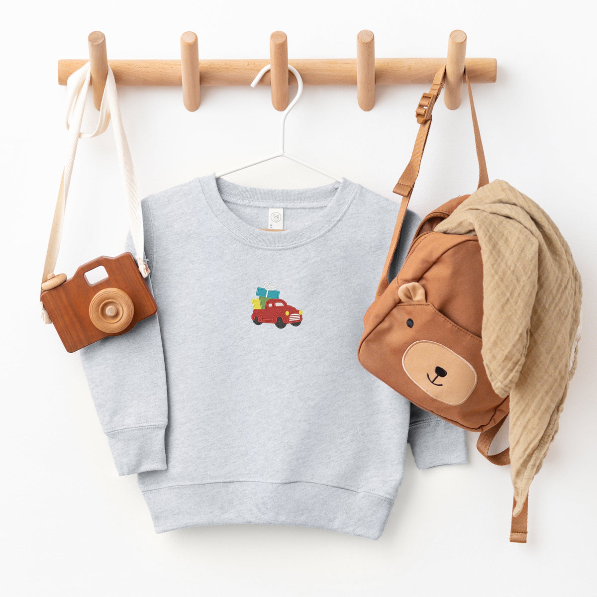 Embroidered Truck Presents - Toddler Graphic Sweatshirt