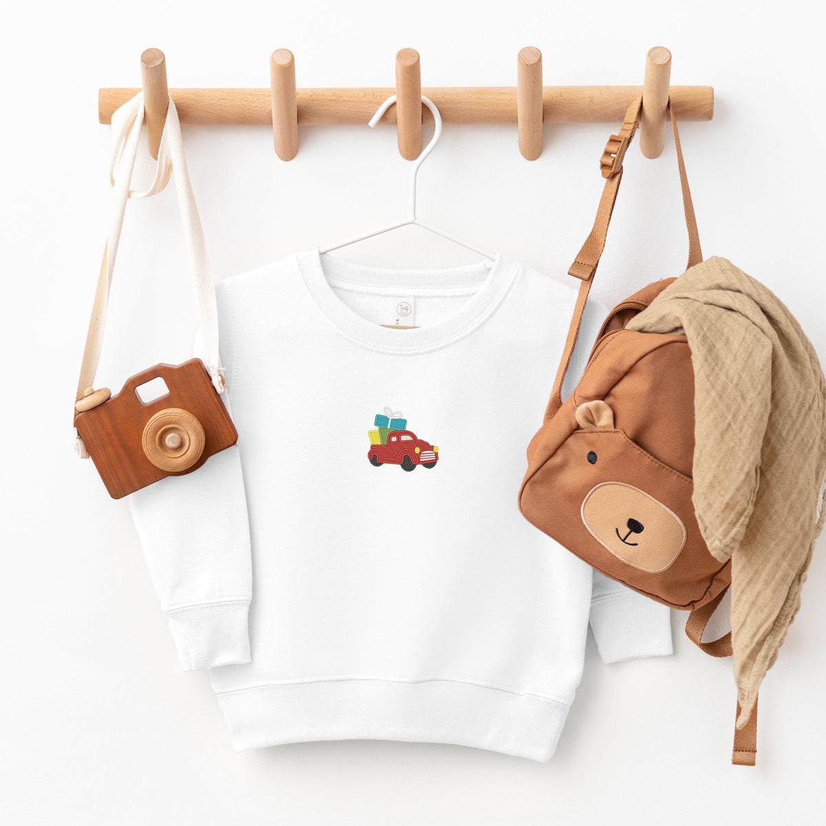 Embroidered Truck Presents - Toddler Graphic Sweatshirt
