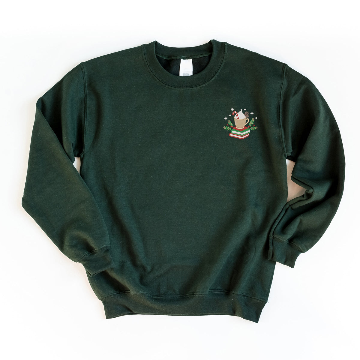 Embroidered Hot Cocoa Books - Women's Graphic Sweatshirt