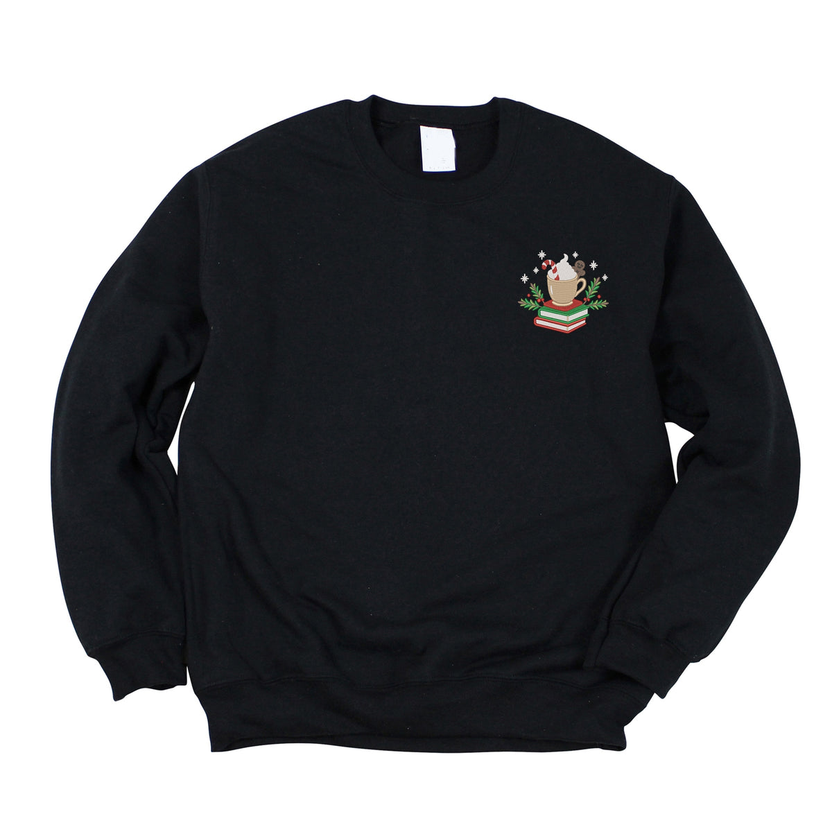 Embroidered Hot Cocoa Books - Women's Graphic Sweatshirt