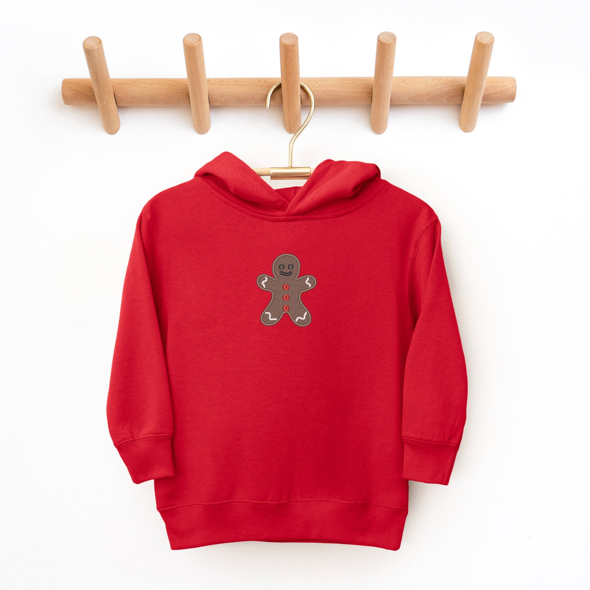 Embroidered Gingerbread Man - Toddler Hoodie