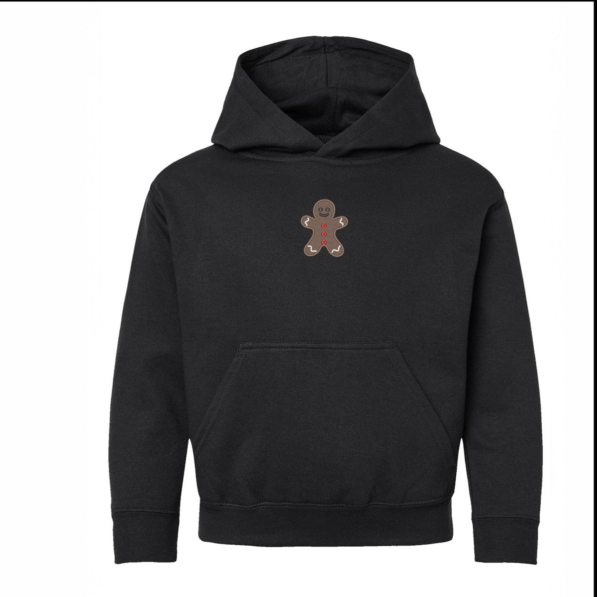 Embroidered Gingerbread Man - Youth Graphic Hoodie