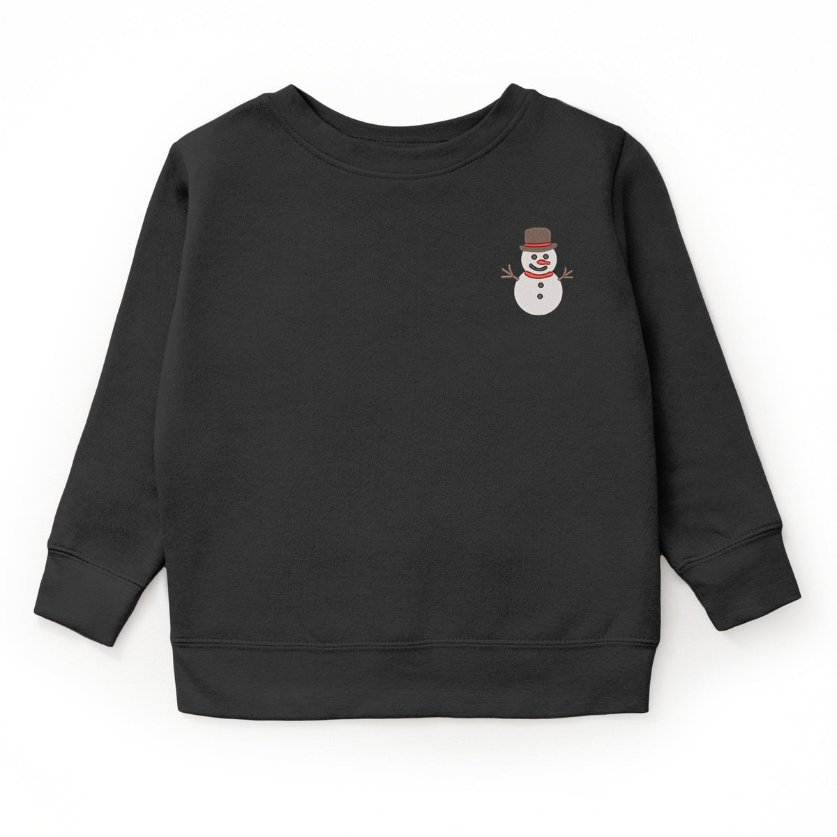 Embroidered White Snowman - Youth Graphic Sweatshirt