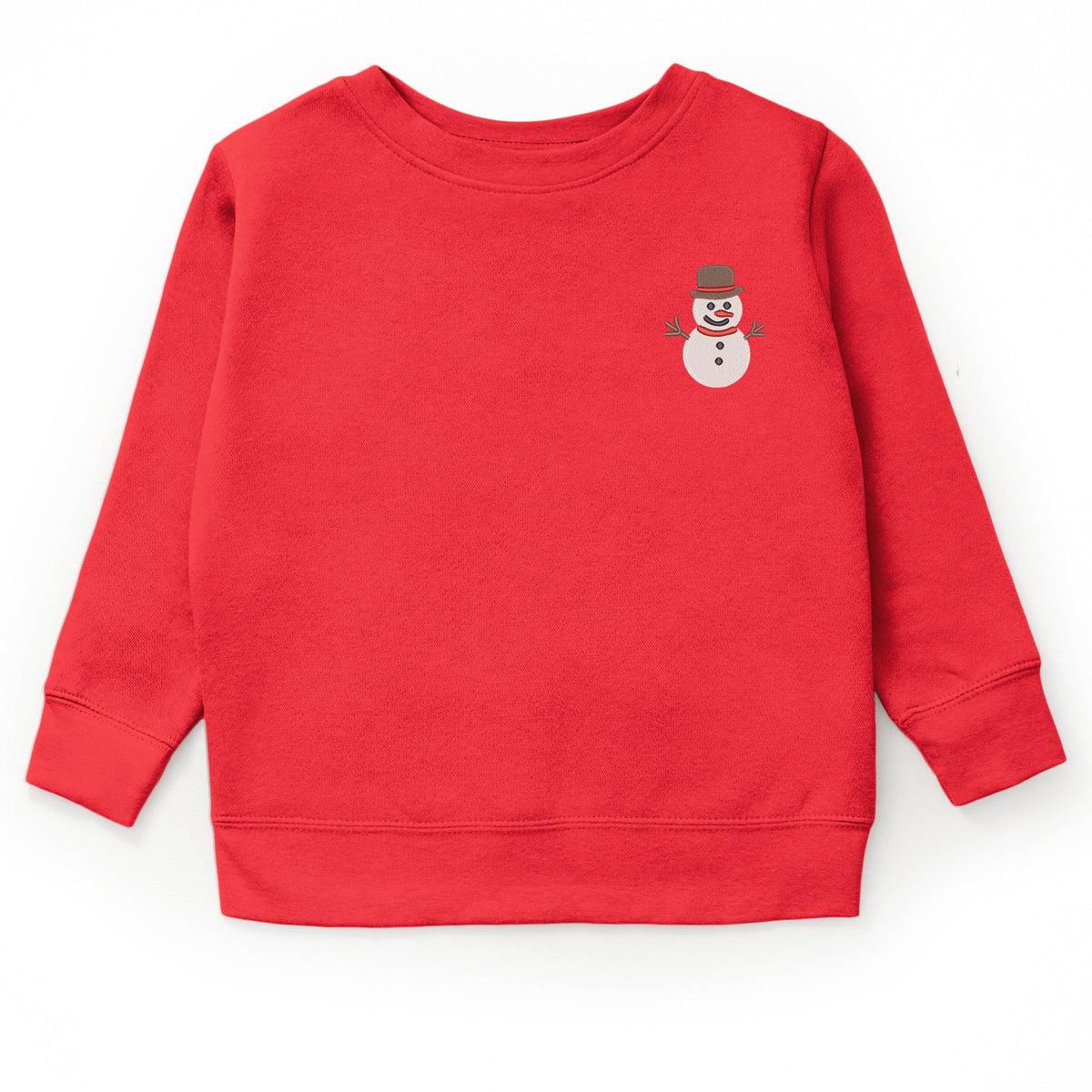 Embroidered White Snowman - Youth Graphic Sweatshirt