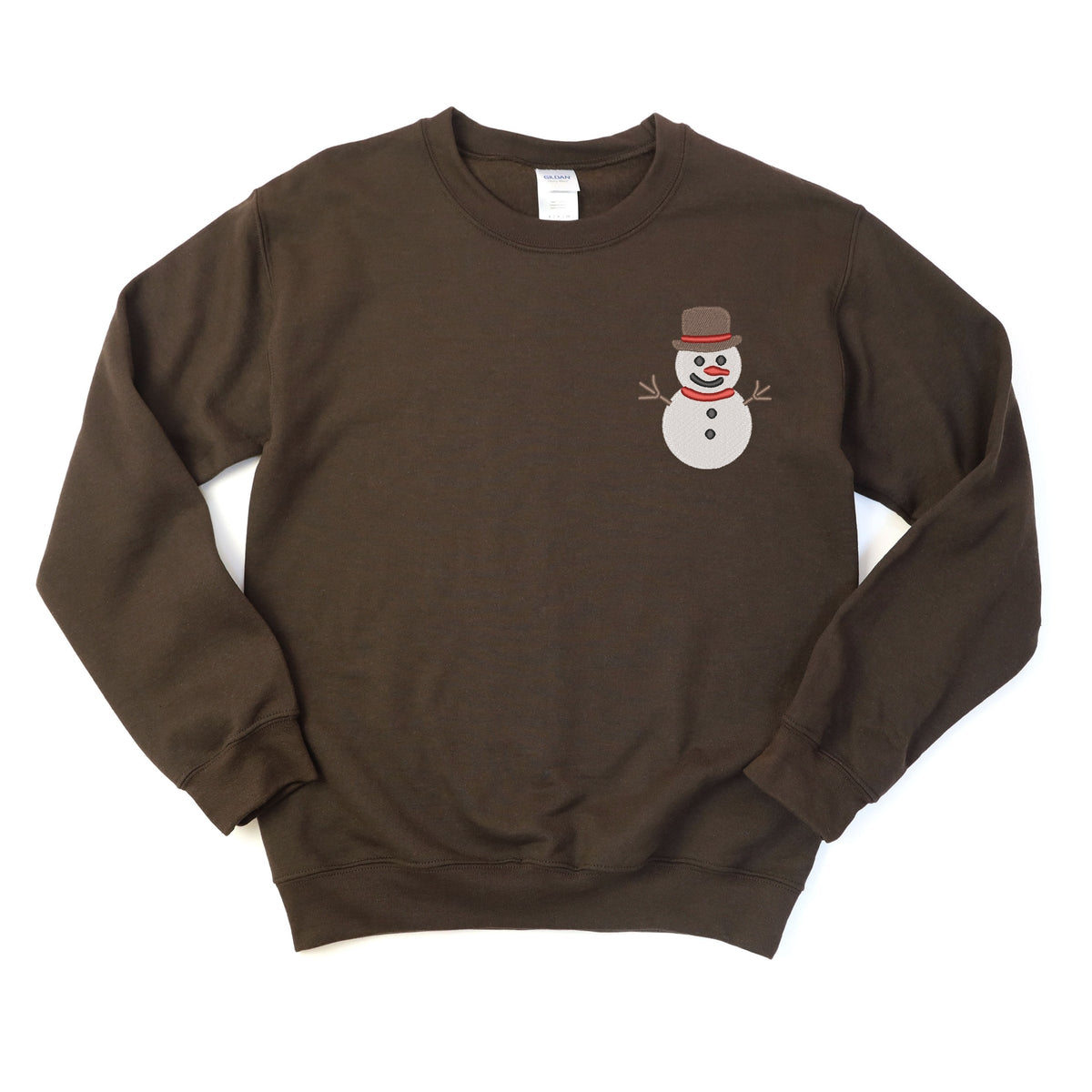 Embroidered White Snowman - Women's Graphic Sweatshirt