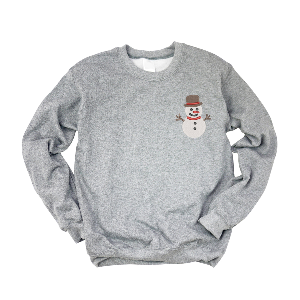 Embroidered White Snowman - Women's Graphic Sweatshirt