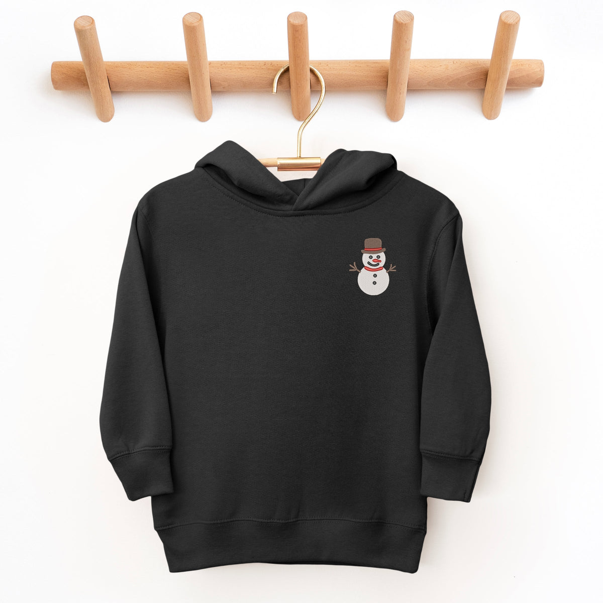 Embroidered White Snowman - Toddler Hoodie