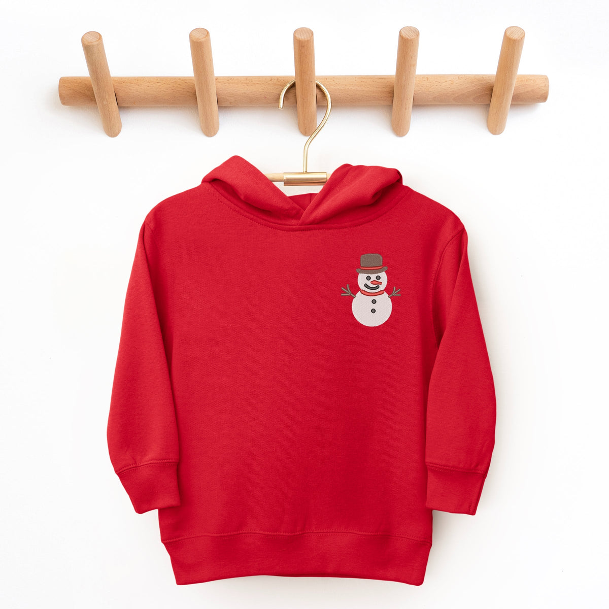 Embroidered White Snowman - Toddler Hoodie