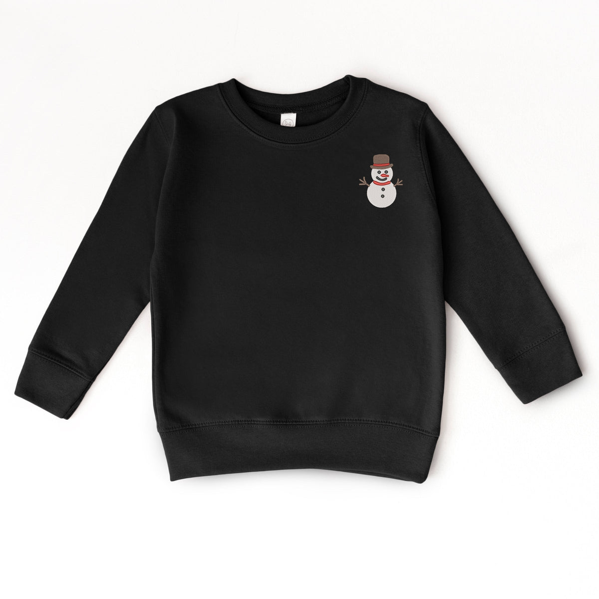 Embroidered White Snowman - Toddler Graphic Sweatshirt
