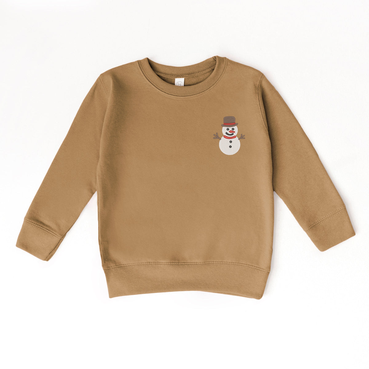 Embroidered White Snowman - Toddler Graphic Sweatshirt