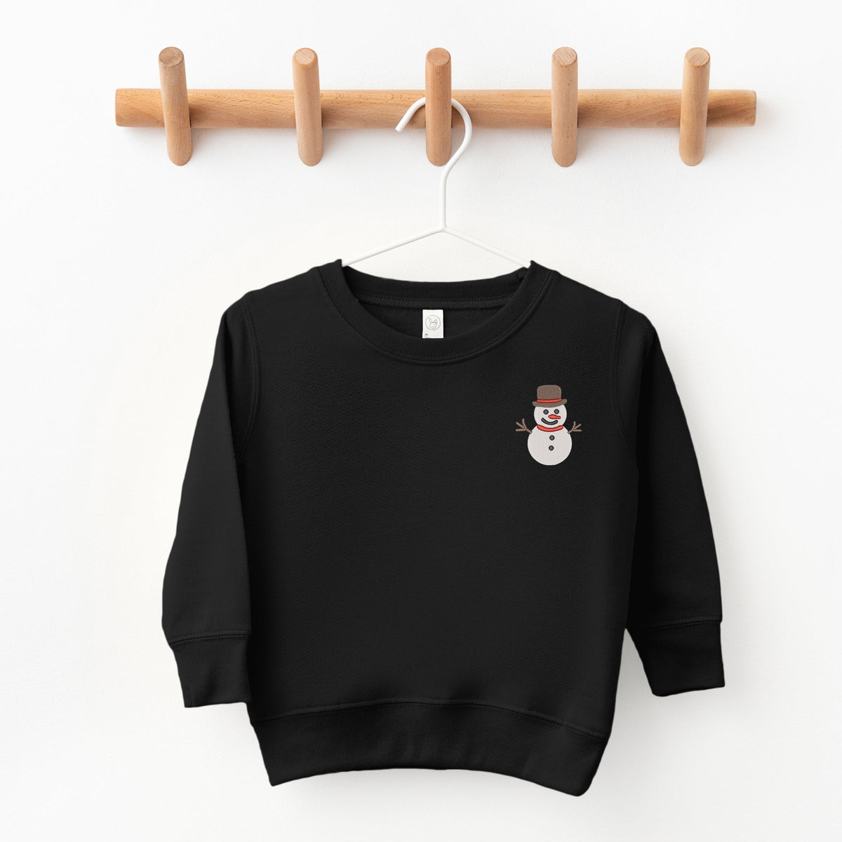 Embroidered White Snowman - Toddler Graphic Sweatshirt