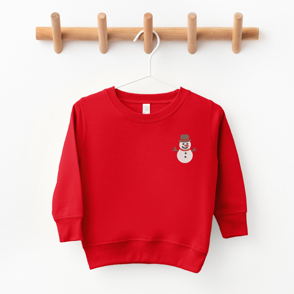 Embroidered White Snowman - Toddler Graphic Sweatshirt