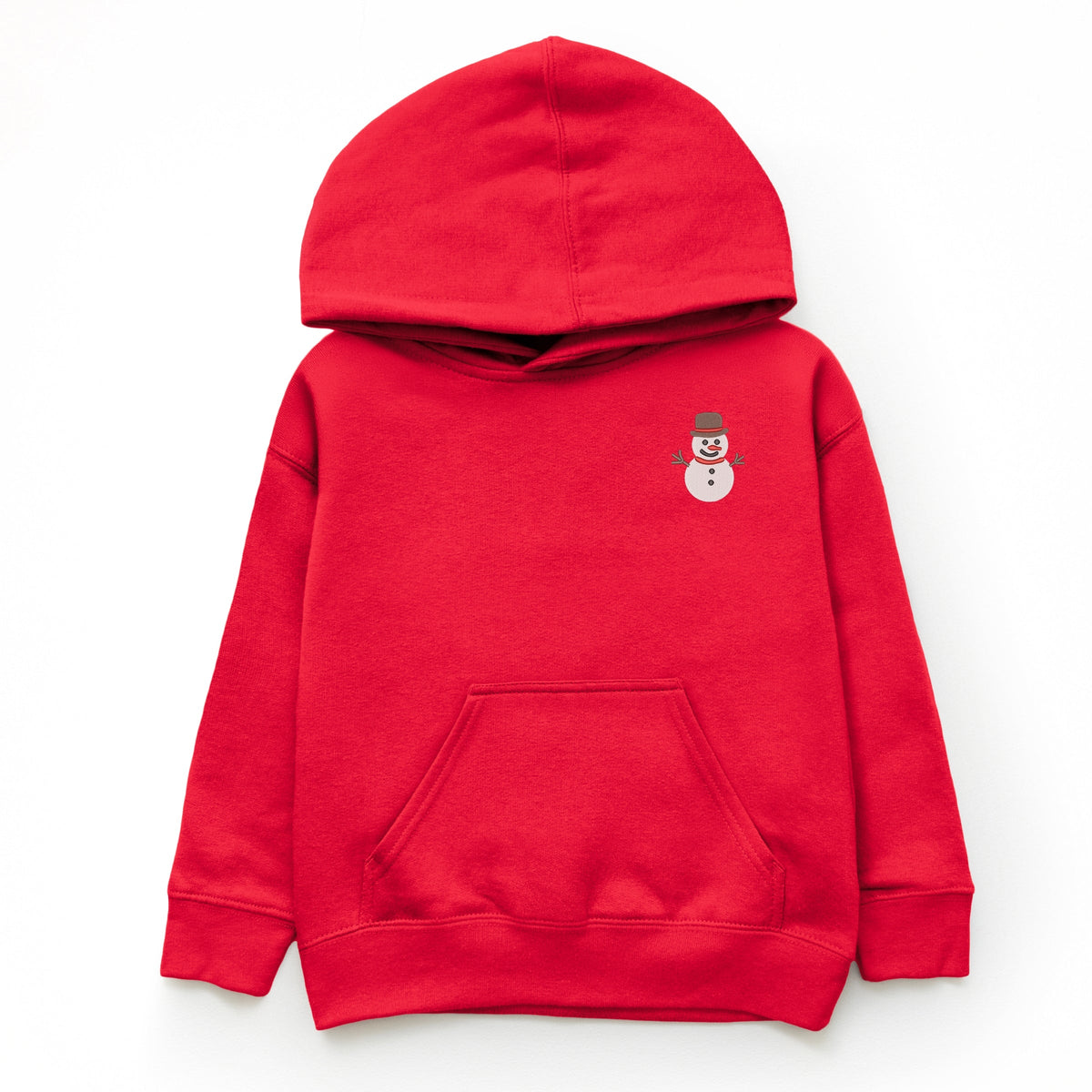 Embroidered White Snowman - Youth Graphic Hoodie