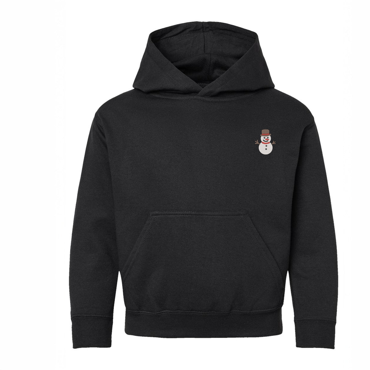 Embroidered White Snowman - Youth Graphic Hoodie