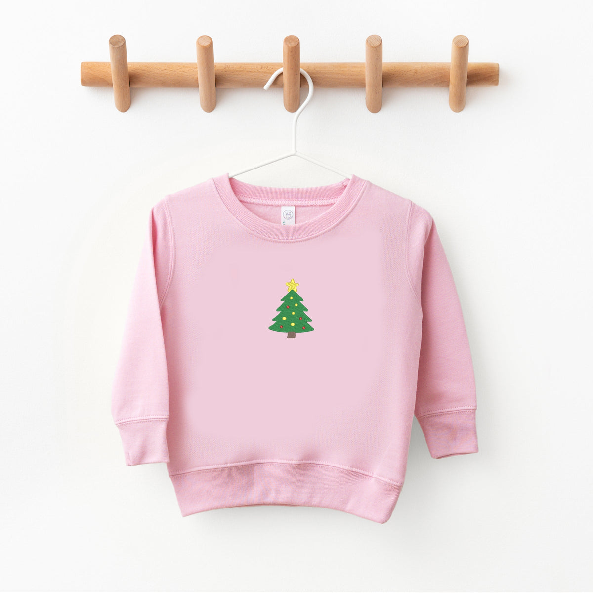 Embroidered Christmas Tree With Ornaments - Toddler Graphic Sweatshirt