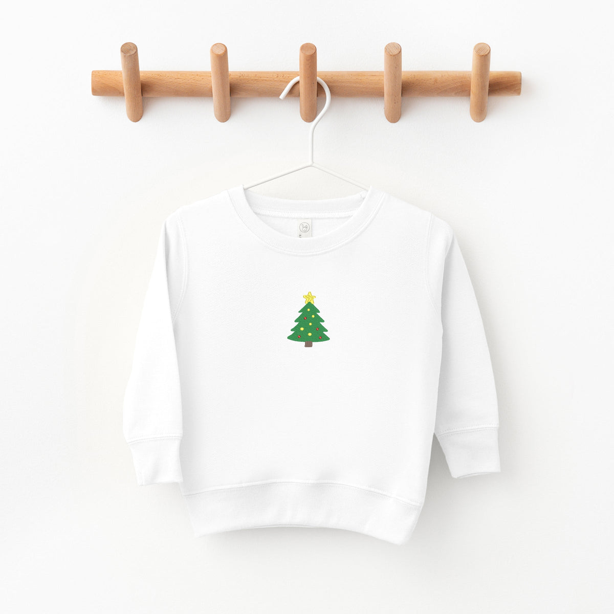 Embroidered Christmas Tree With Ornaments - Toddler Graphic Sweatshirt