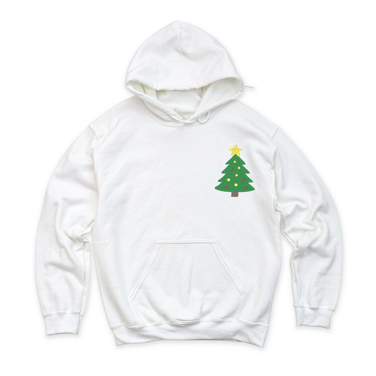 Embroidered Christmas Tree With Ornaments - Women's Graphic Hoodie