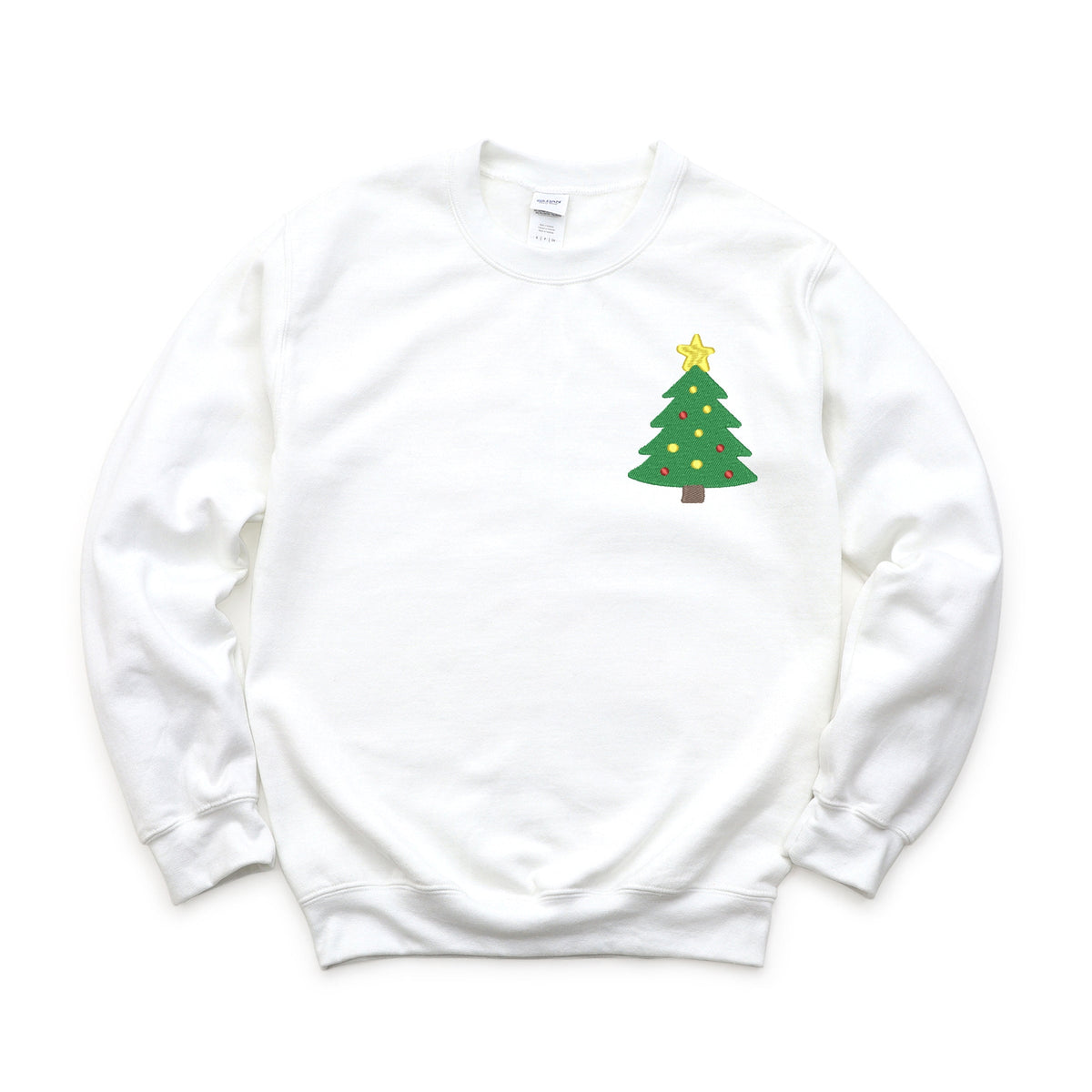 Embroidered Christmas Tree With Ornaments - Women's Graphic Sweatshirt