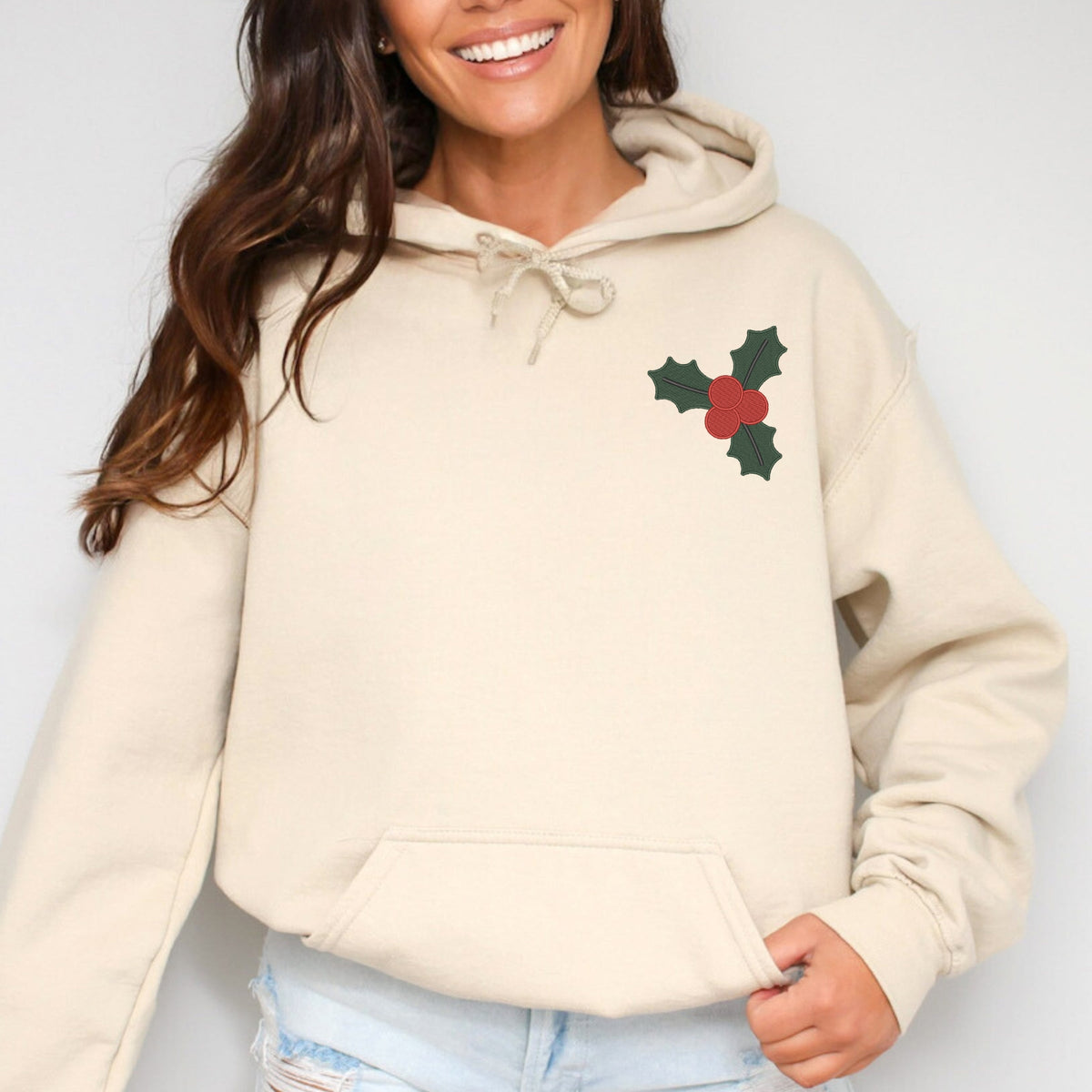 Embroidered Mistletoe - Women's Graphic Hoodie