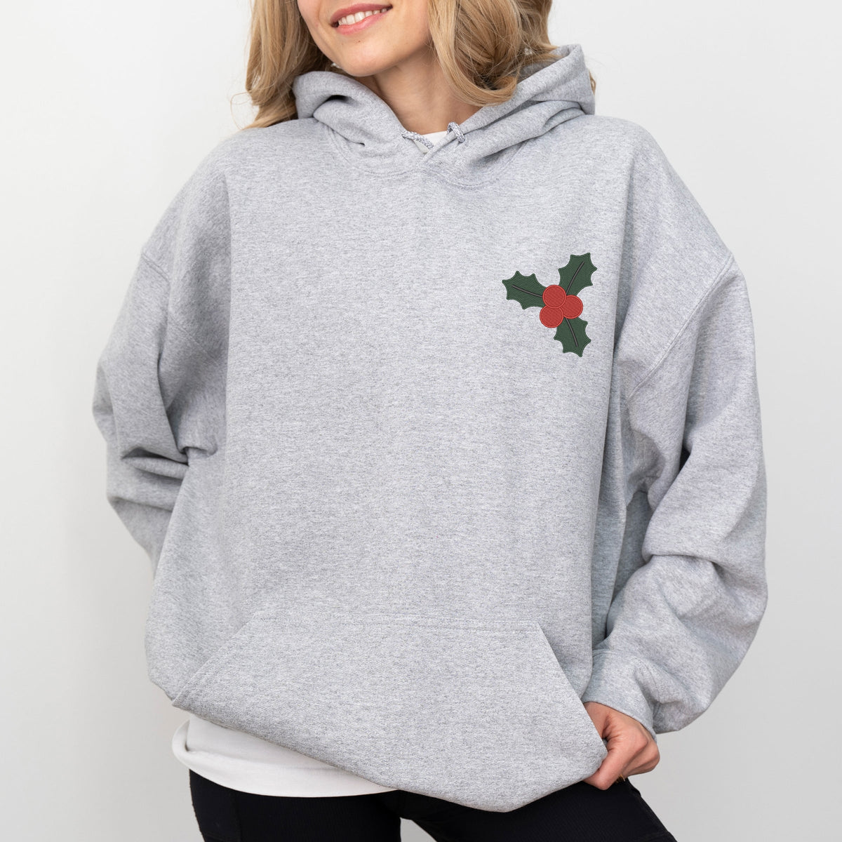 Embroidered Mistletoe - Women's Graphic Hoodie