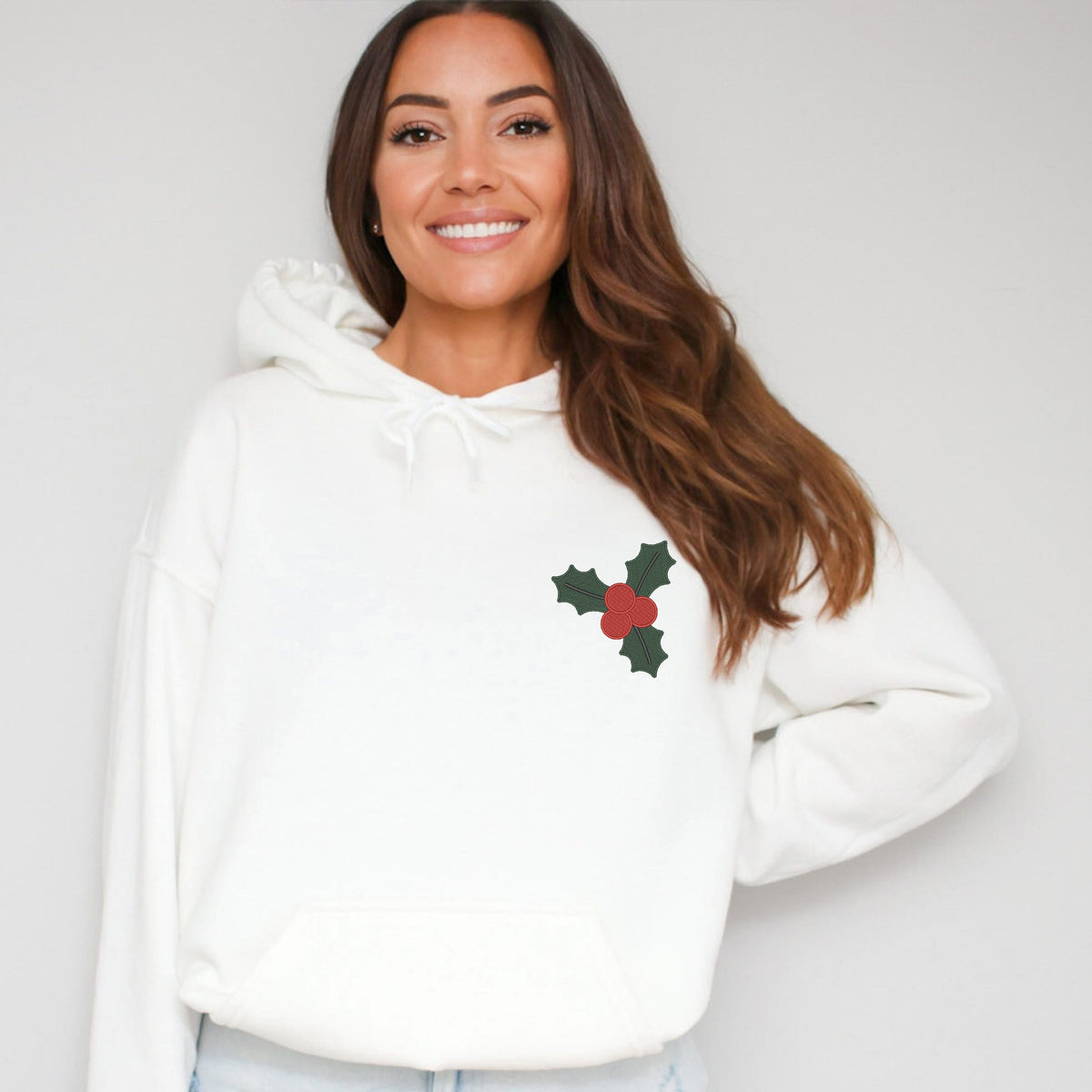 Embroidered Mistletoe - Women's Graphic Hoodie