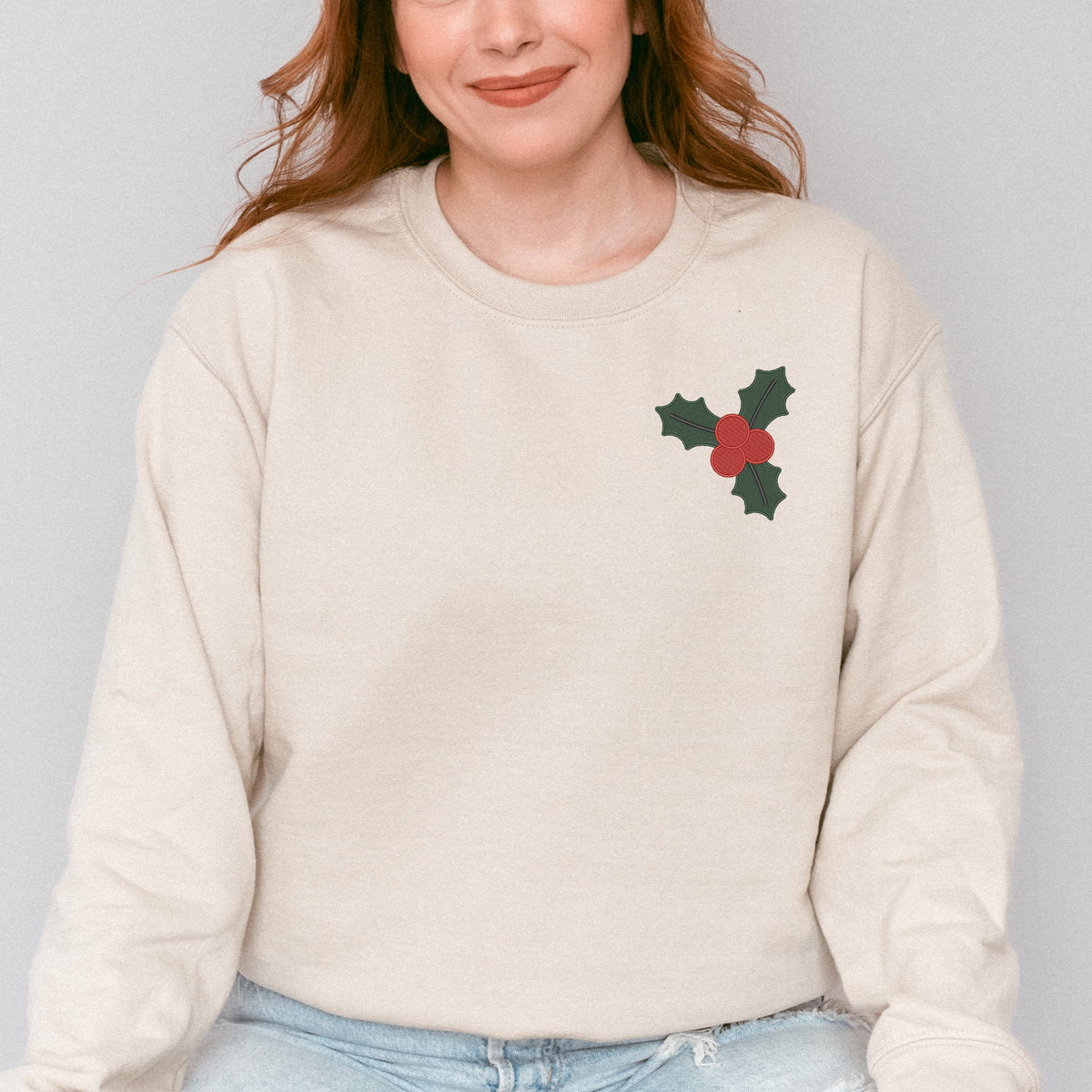 Embroidered Mistletoe - Women's Graphic Sweatshirt