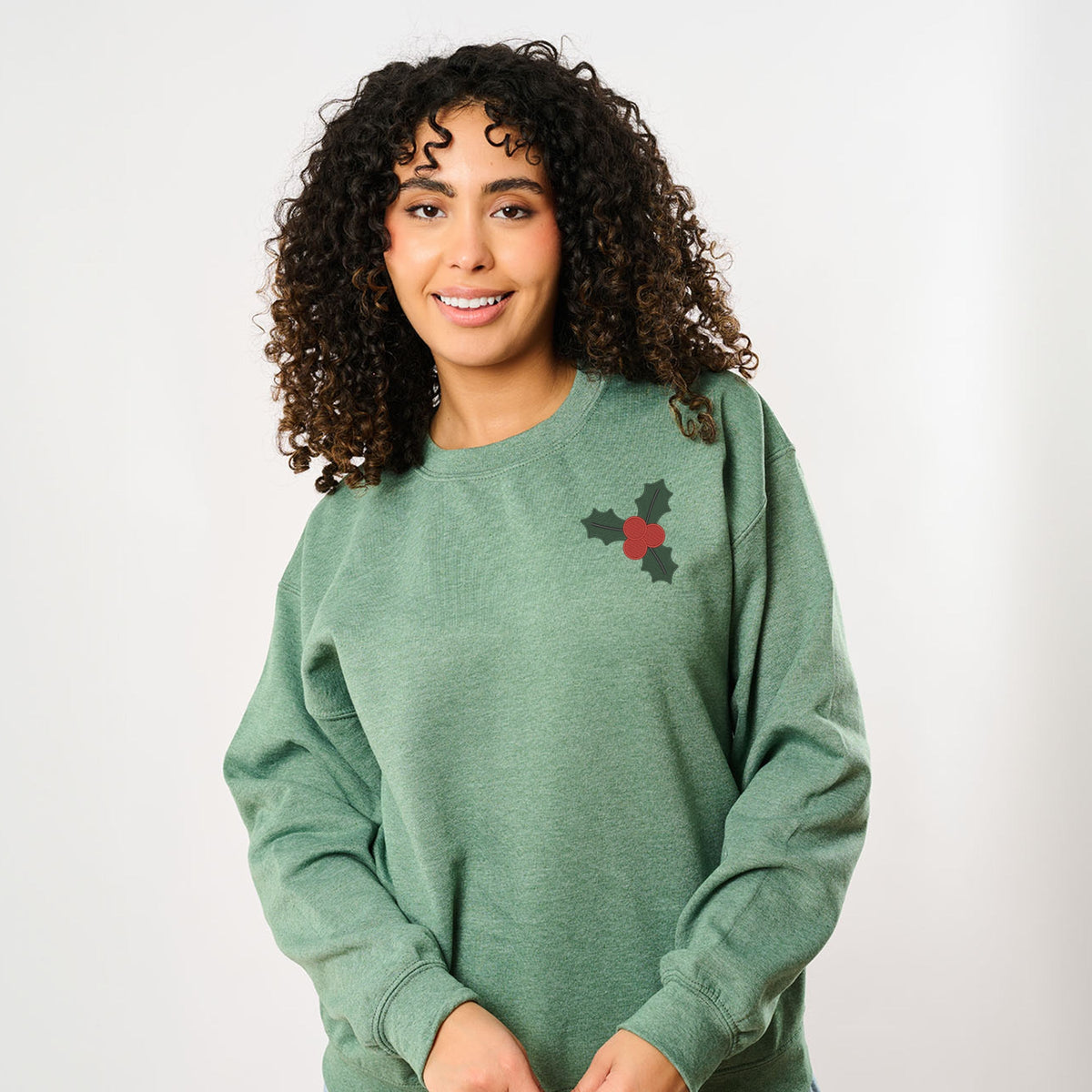 Embroidered Mistletoe - Women's Graphic Sweatshirt