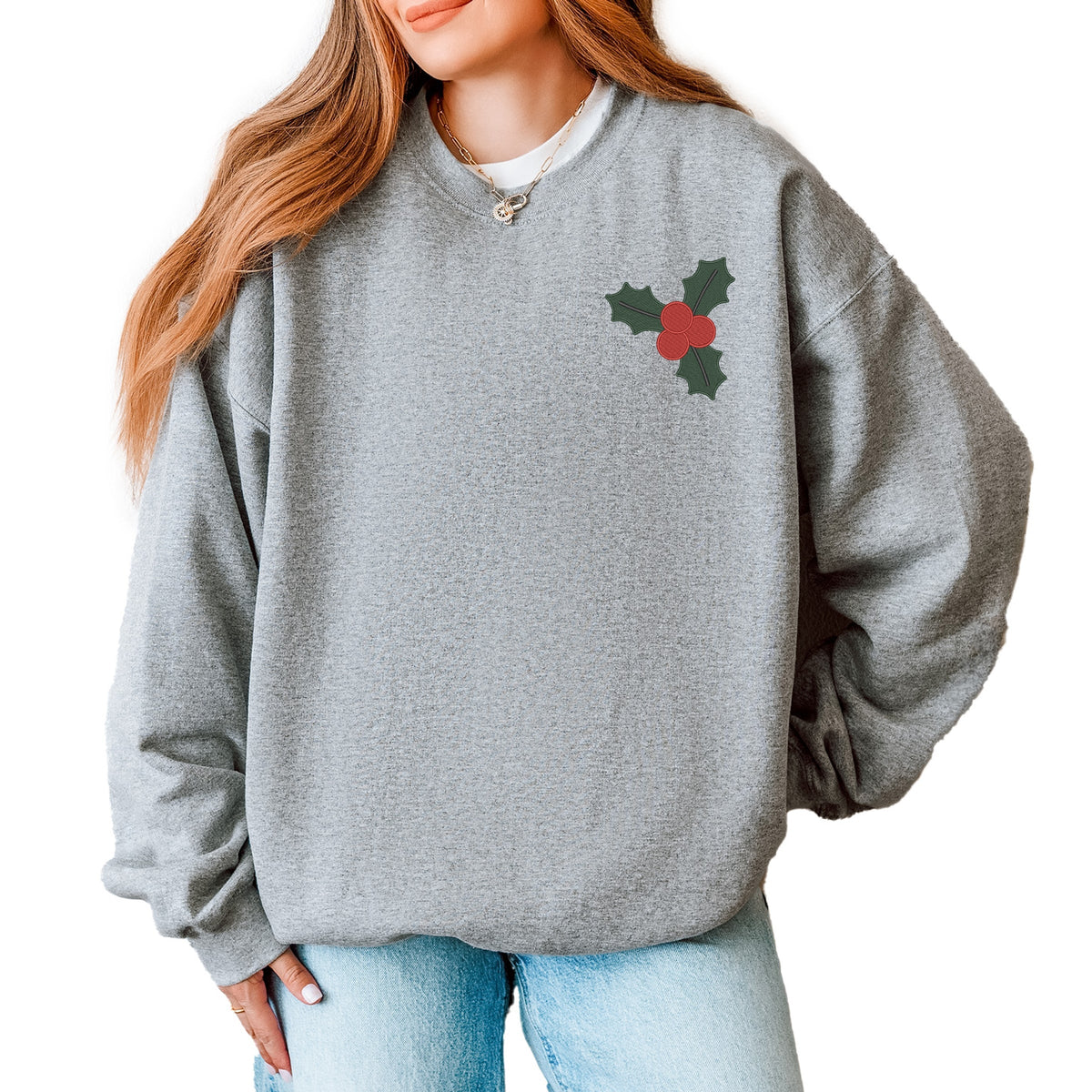 Embroidered Mistletoe - Women's Graphic Sweatshirt