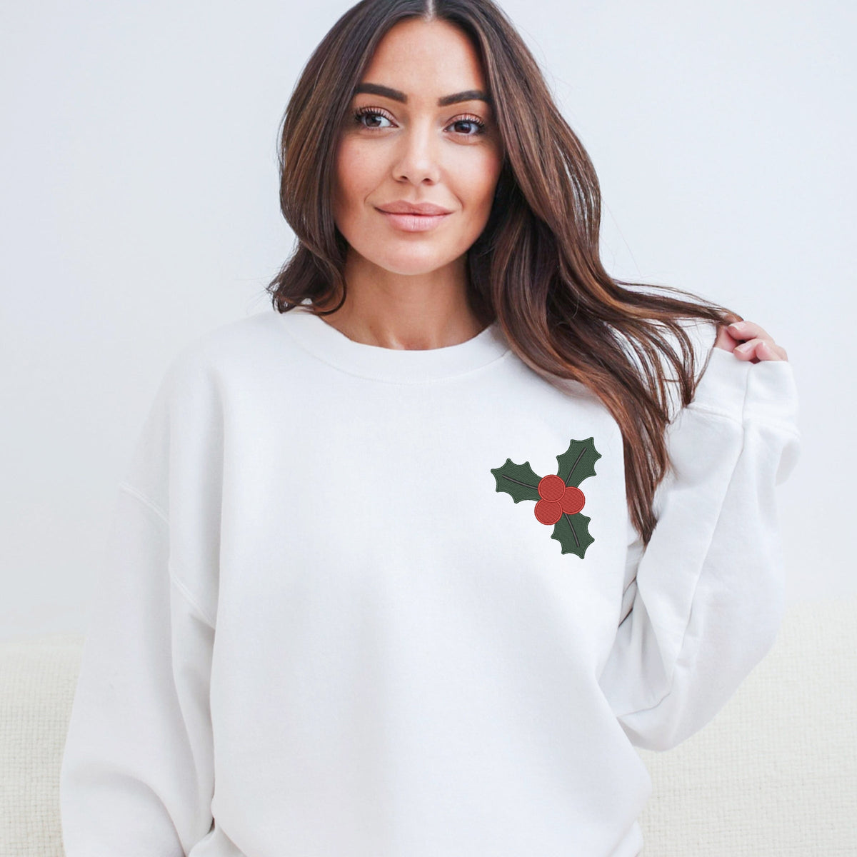 Embroidered Mistletoe - Women's Graphic Sweatshirt