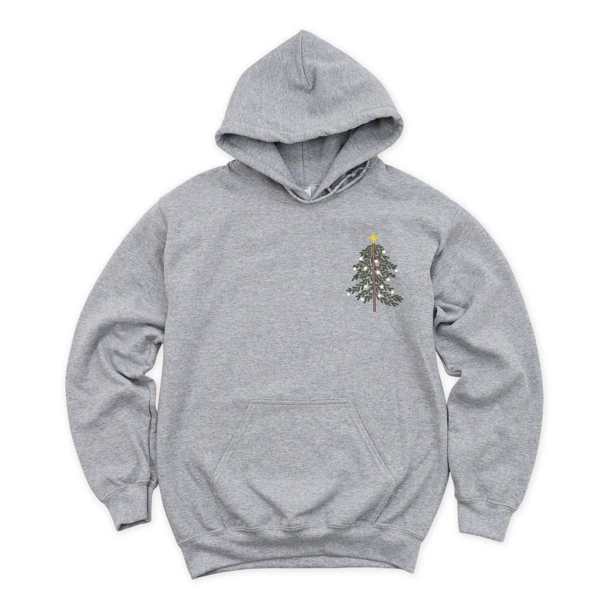 Embroidered Christmas Tree Outline - Women's Graphic Hoodie