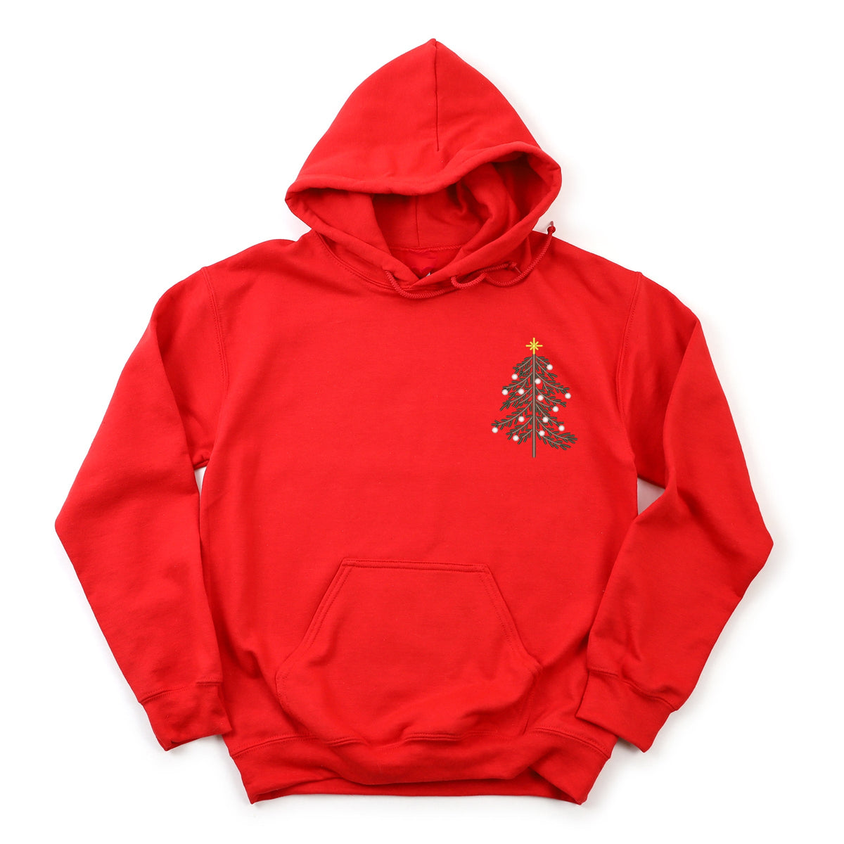 Embroidered Christmas Tree Outline - Women's Graphic Hoodie