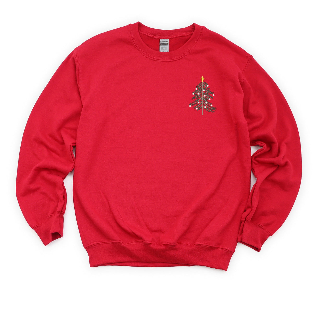 Embroidered Christmas Tree Outline - Women's Graphic Sweatshirt
