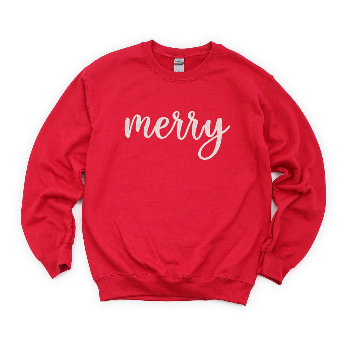 Embroidered Merry Cursive -  Women's Graphic Sweatshirt