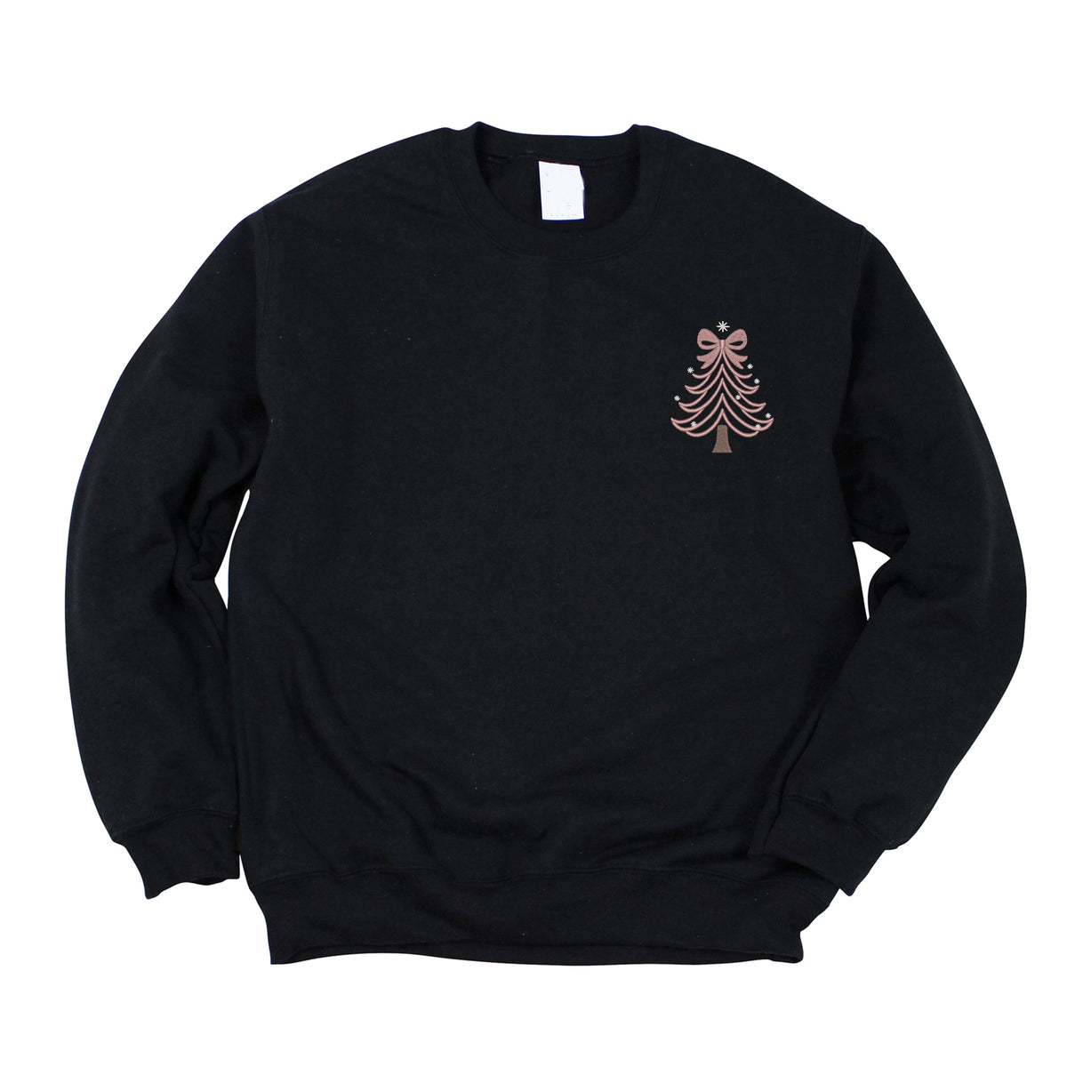 Embroidered Coquette Pink Christmas Tree - Women's Graphic Sweatshirt