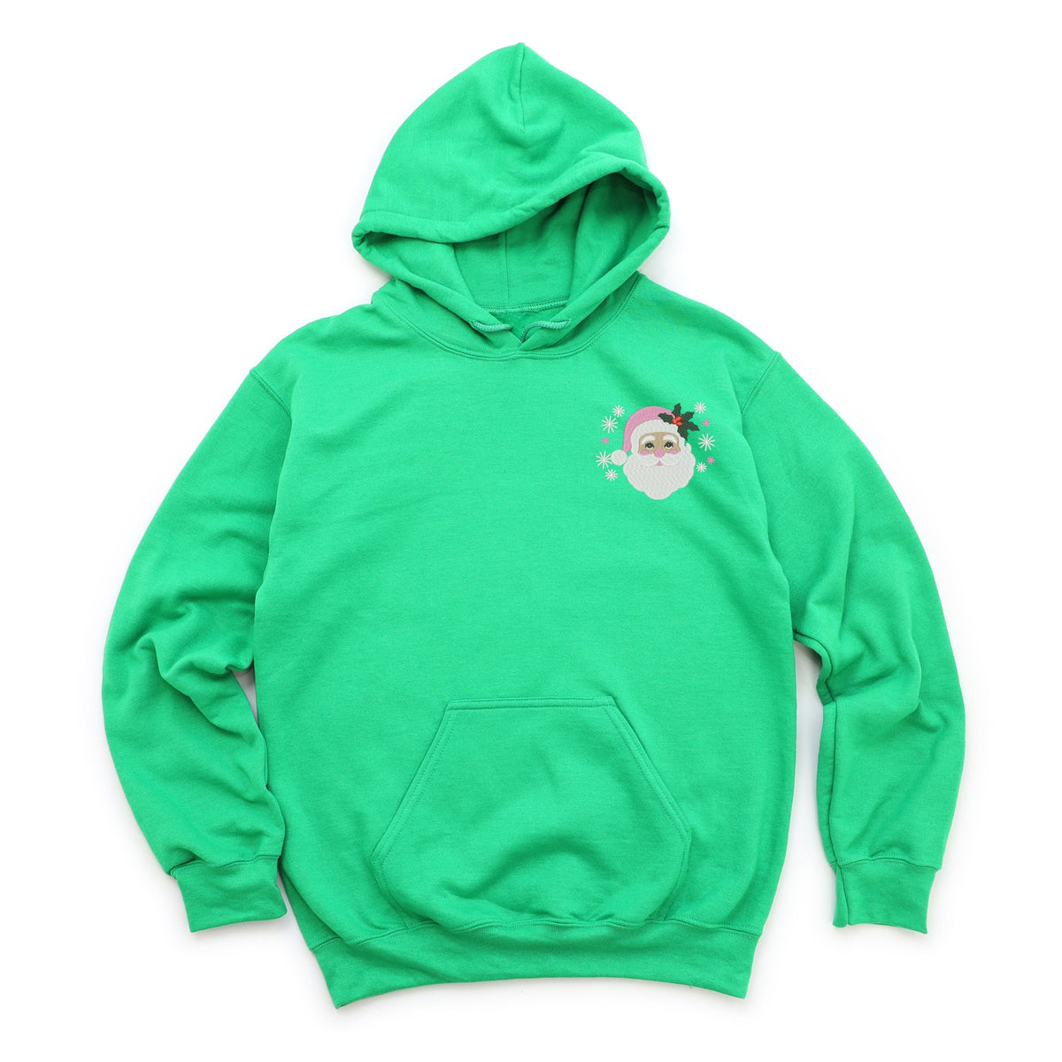 Embroidered Pink Santa Hat - Women's Graphic Hoodie